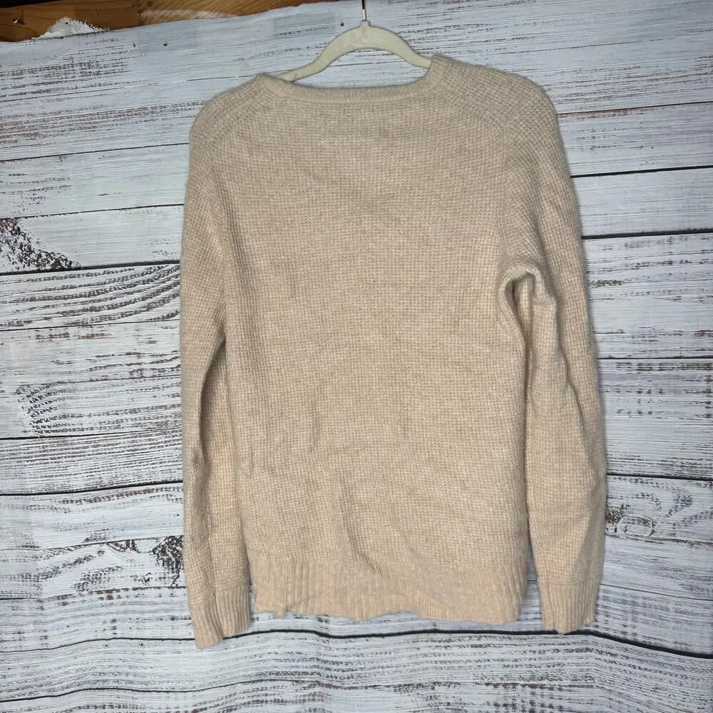 J. Crew Merino Wool & Alpaca Blend Knit Sweater Cream Small